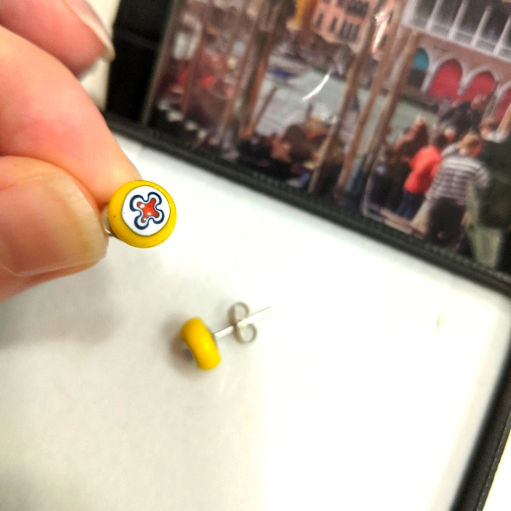 Murano Yellow Glass Earrings